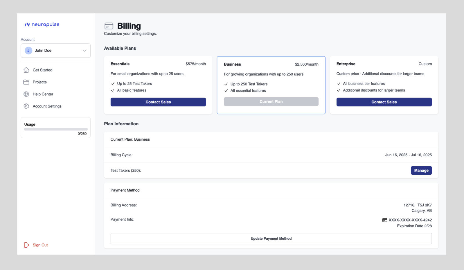 Updating Payment Information