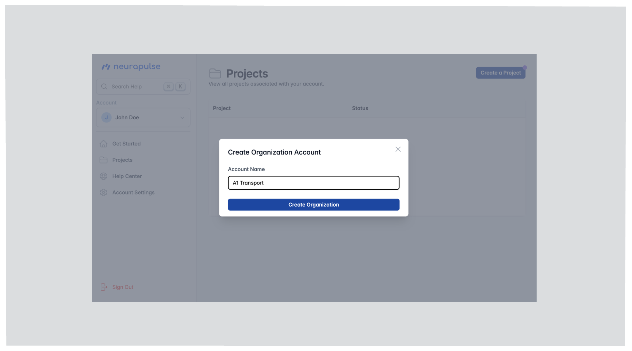 Enter Organization Name